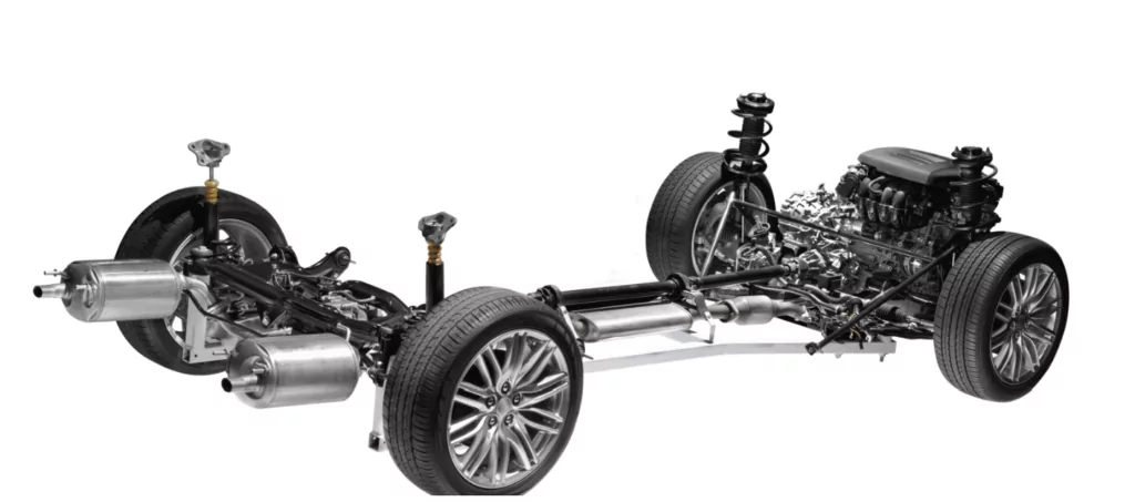 A backbone car chassis