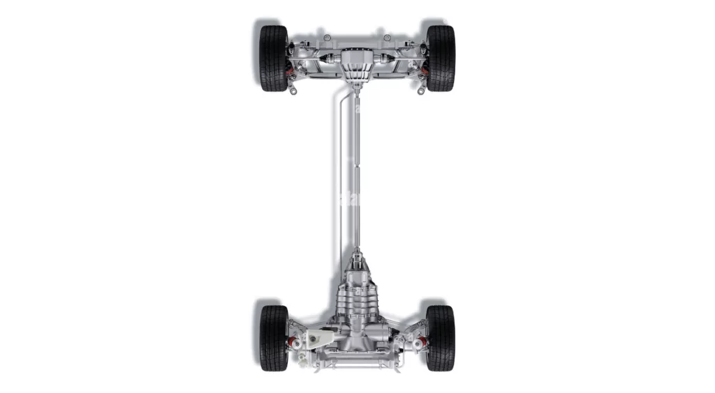 A backbone chassis frame